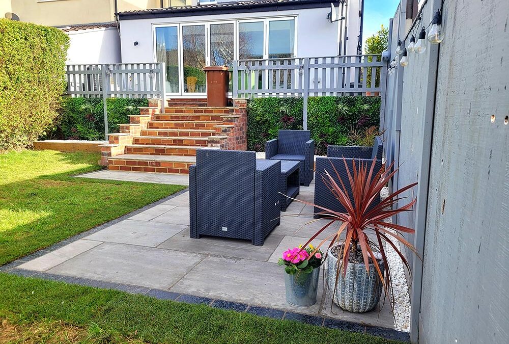 Back Garden Turf and Tiling
